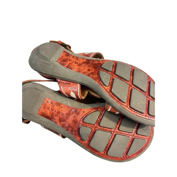 Ariat Mohave Distressed Leather Cutout Embroidered Thong Sandals 7 B - Picture 4 of 5